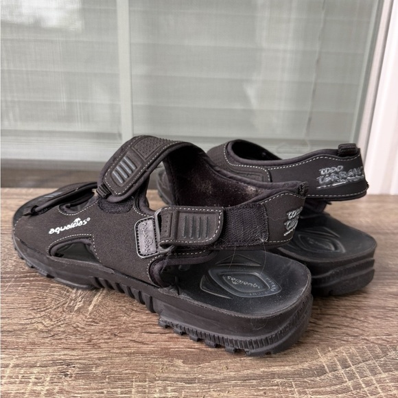 Men’s Black Sport Aqualetas Sandals Size 9 – Adjustable Straps, Comfort Sole ECU - Picture 3 of 8